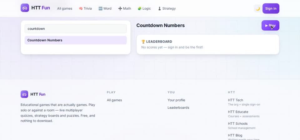 HTT Fun: the top ten — the screen at this step