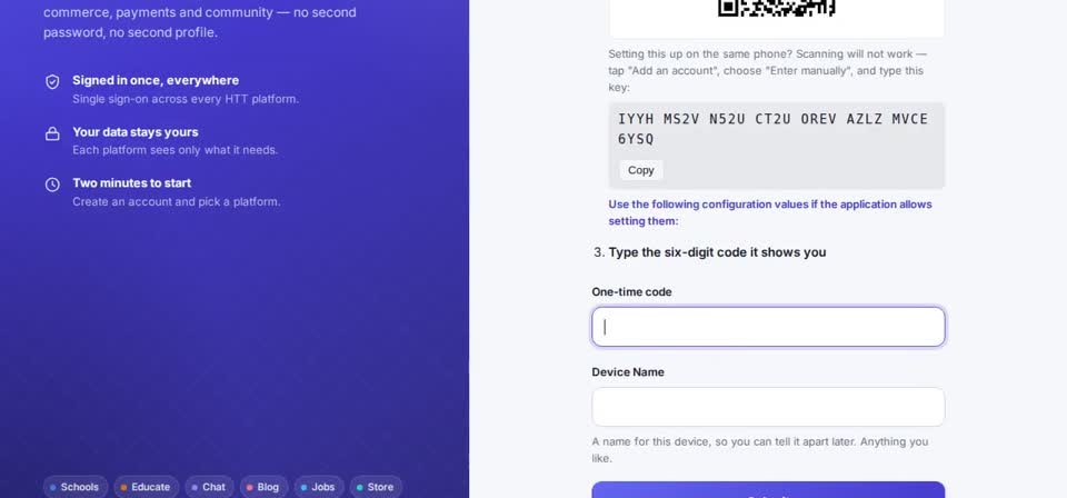 HTT Tech: submit — the screen at this step