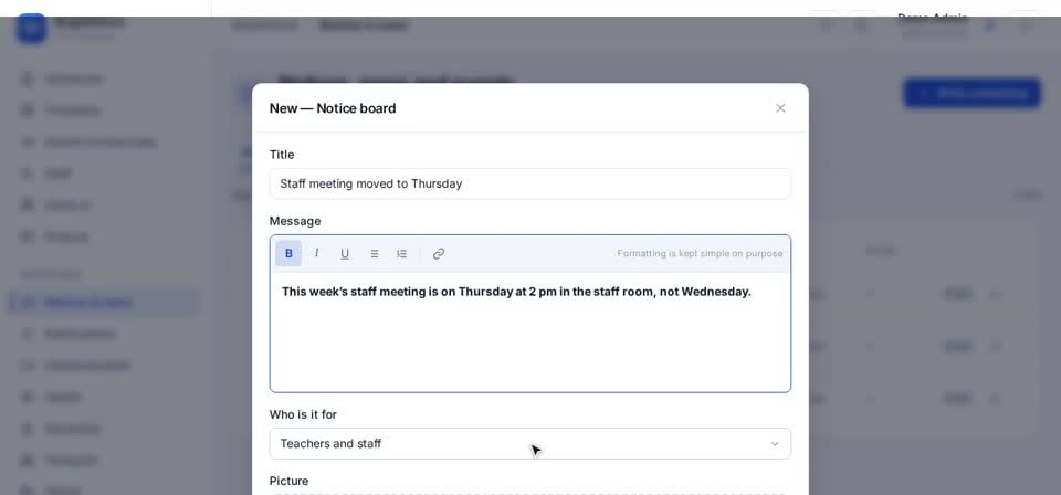 HTT Schools: write something — the screen at this step