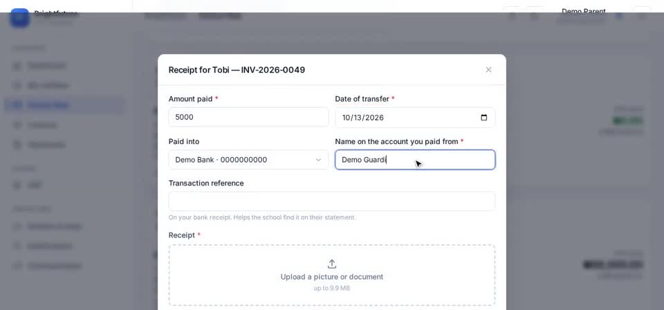 HTT Schools: what you paid — the screen at this step