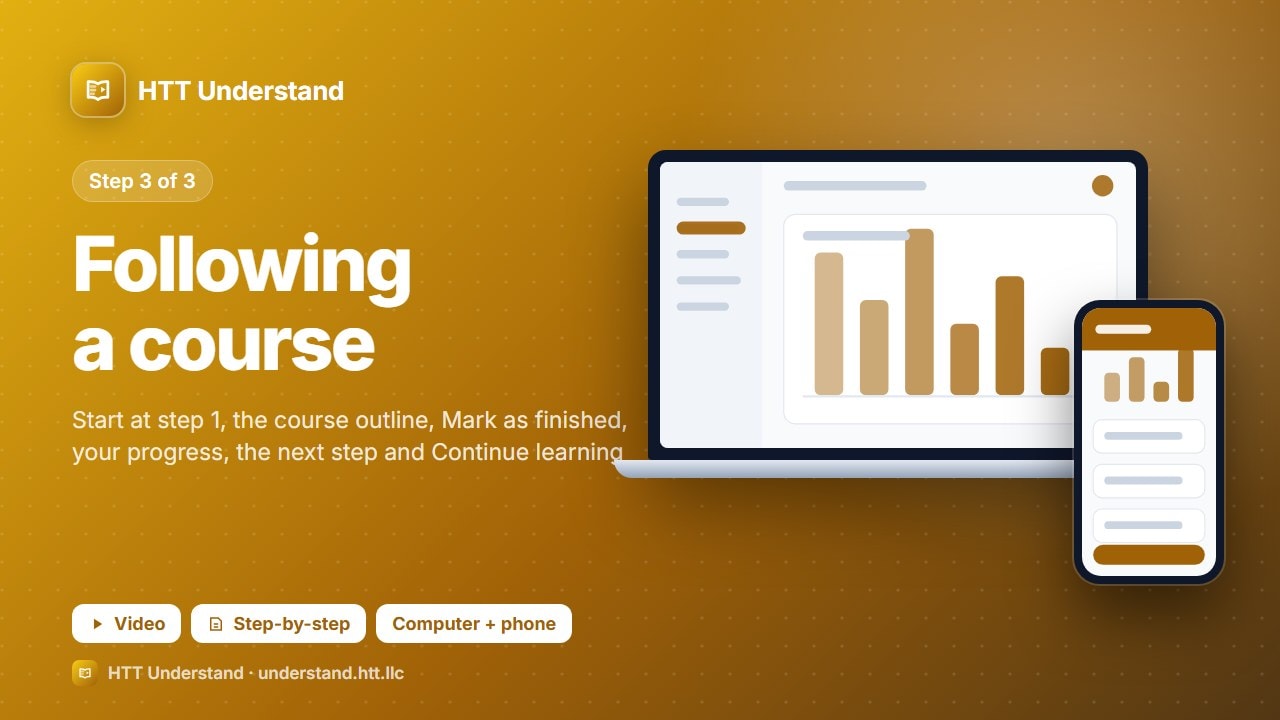 HTT Understand training, step 3: Following a course