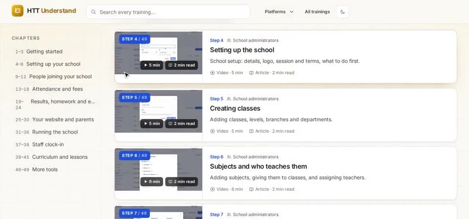 HTT Understand: a course — the screen at this step