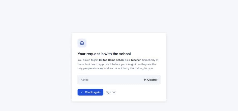 HTT Schools: ask to join — the screen at this step