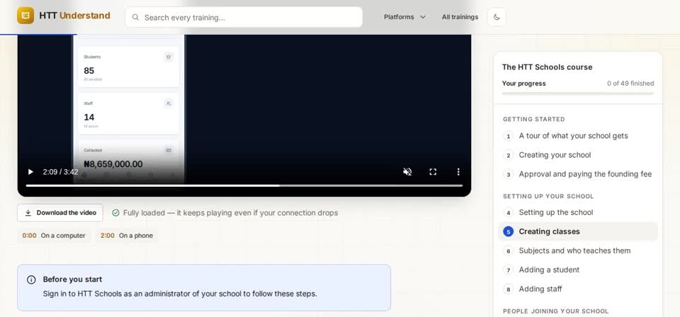 HTT Understand: download — the screen at this step