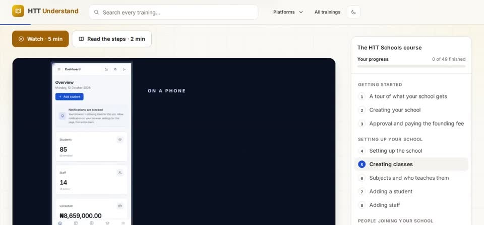 HTT Understand: chapters — the screen at this step