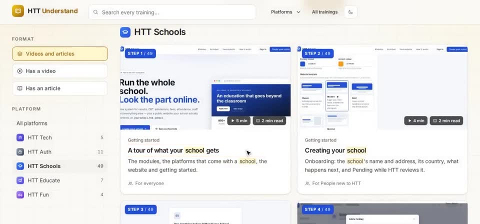 HTT Understand: results — the screen at this step