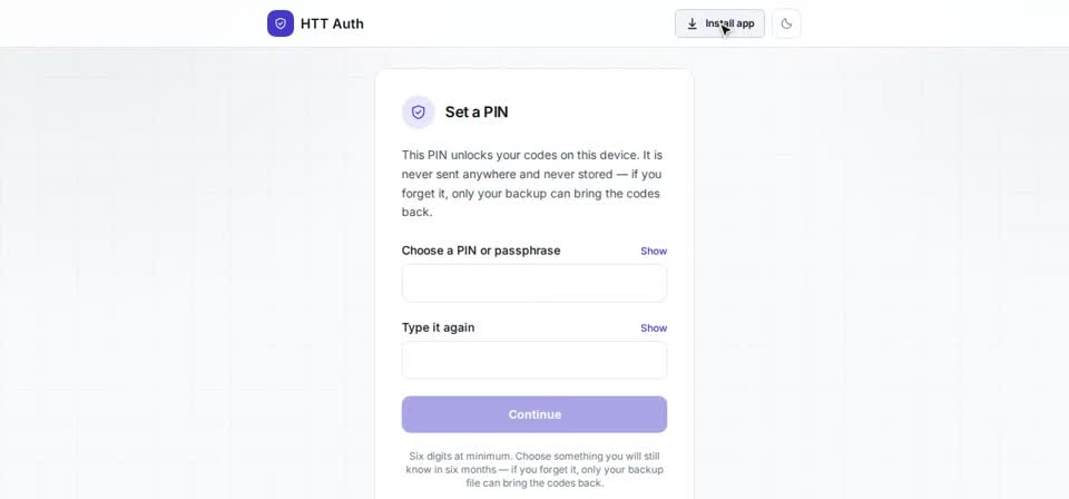 HTT Auth: why it matters — the screen at this step