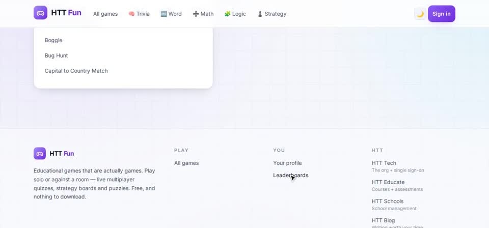 HTT Fun: find leaderboards — the screen at this step