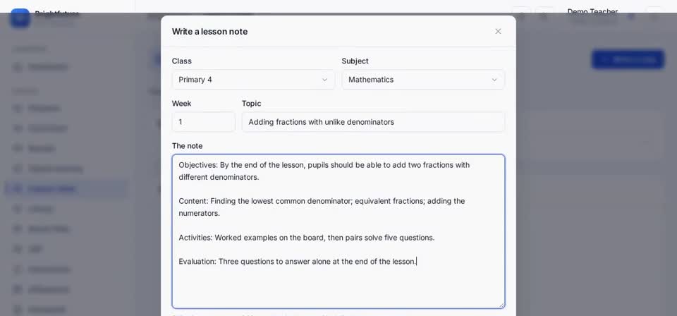HTT Schools: draft or submit — the screen at this step