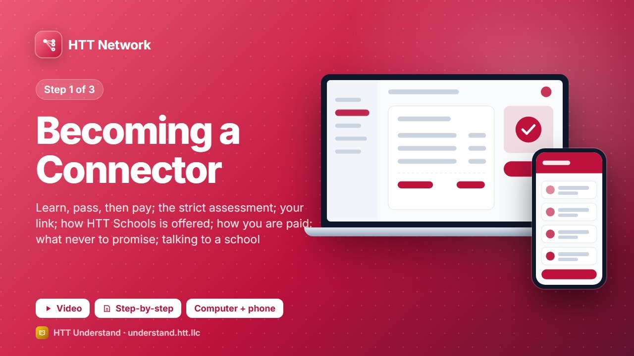 HTT Network training, step 1: Becoming a Connector