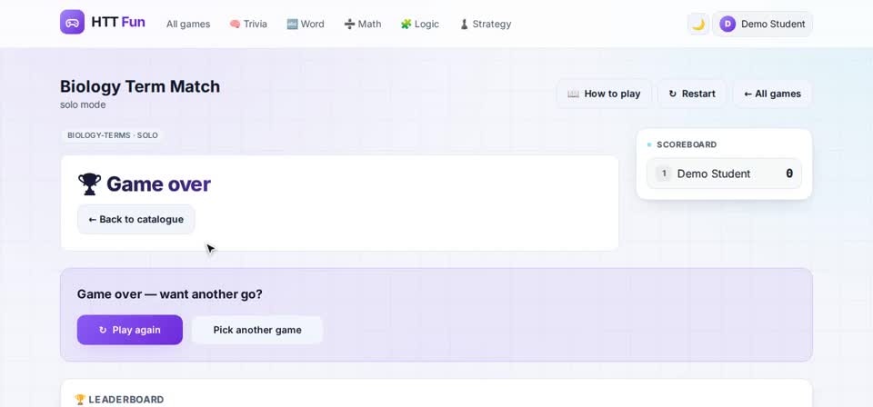 HTT Fun: to the end — the screen at this step
