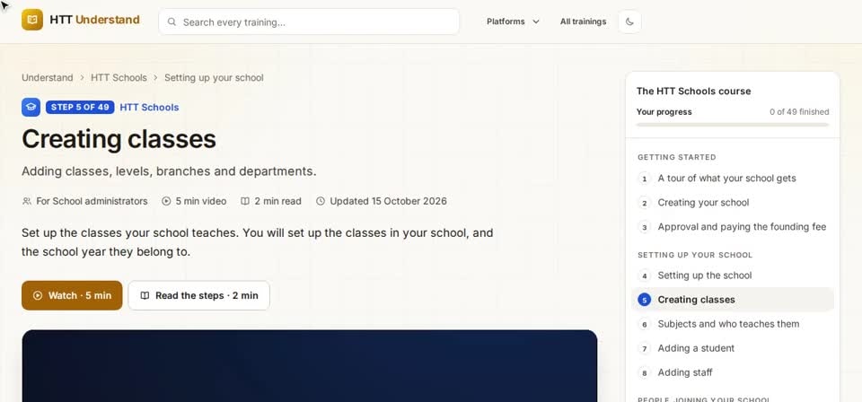 HTT Understand: a training — the screen at this step