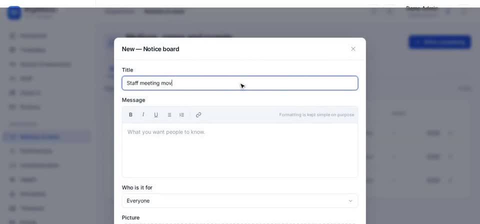 HTT Schools: notices and news — the screen at this step