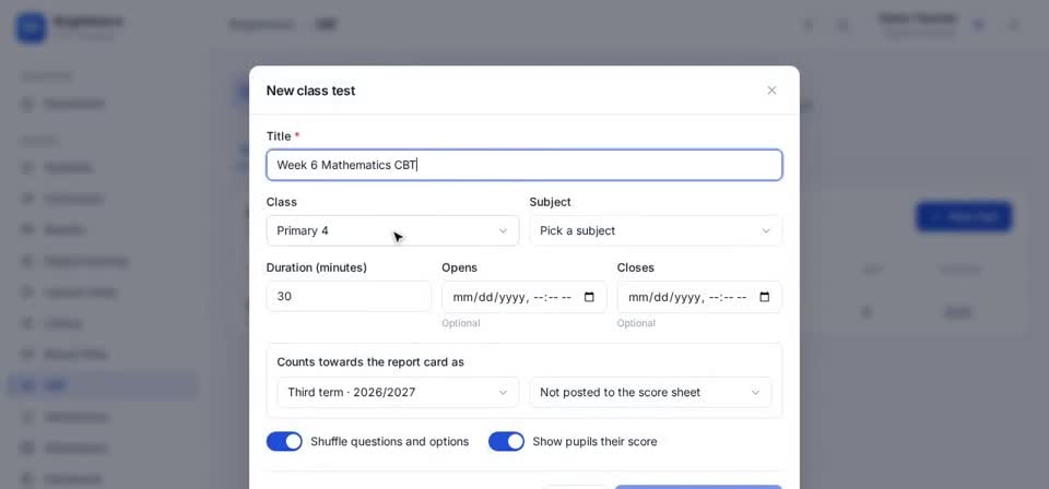 HTT Schools: a new test — the screen at this step