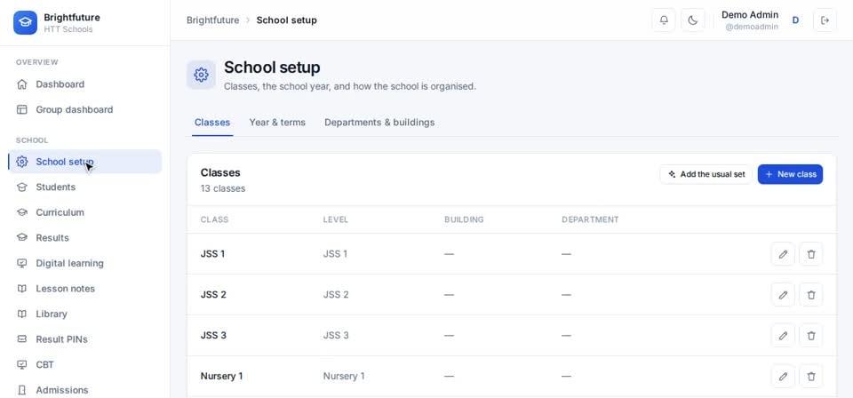 HTT Schools: the usual set — the screen at this step
