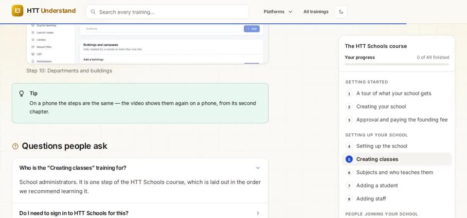 HTT Understand: questions — the screen at this step
