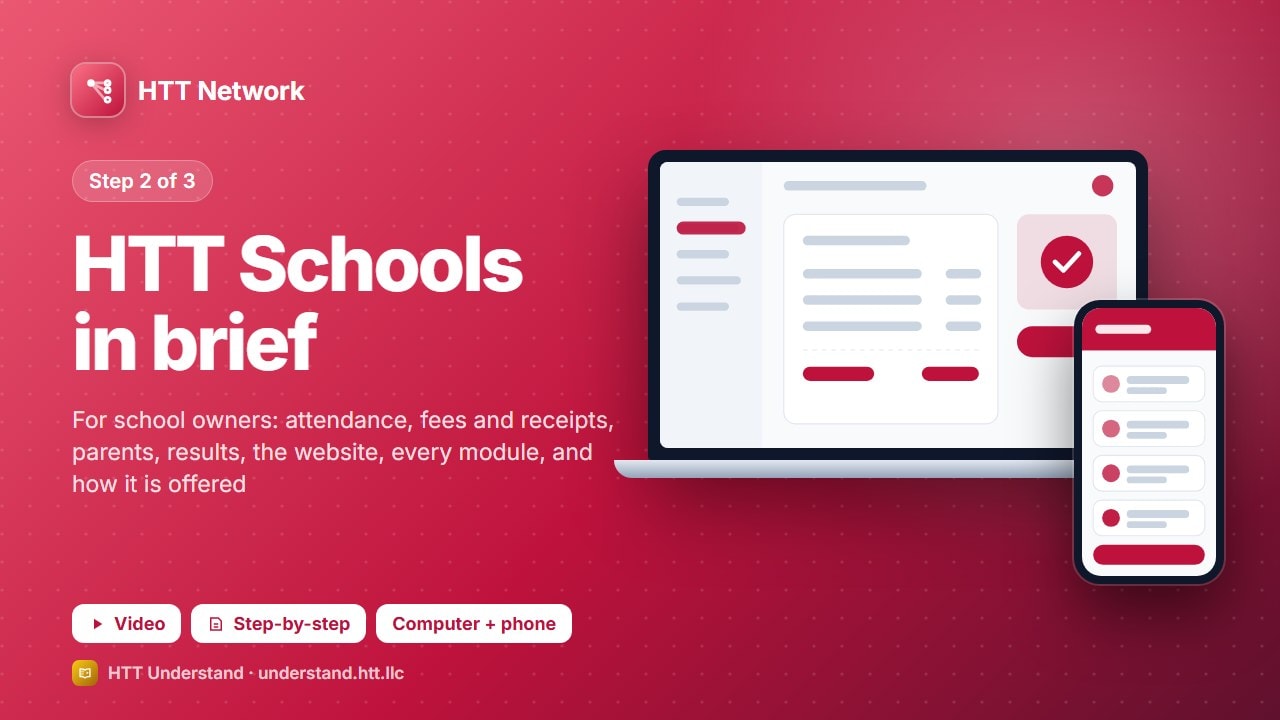 HTT Network training, step 2: HTT Schools in brief