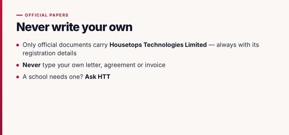 HTT Network: official papers — the screen at this step